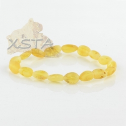 Raw yellow amber beads olive bracelet